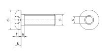 Šroub s půlkulatou hlavou ISO 7380 10.9 St M5x35