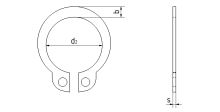 Pojistný kroužek pro hřídel DIN 471 St pr.25